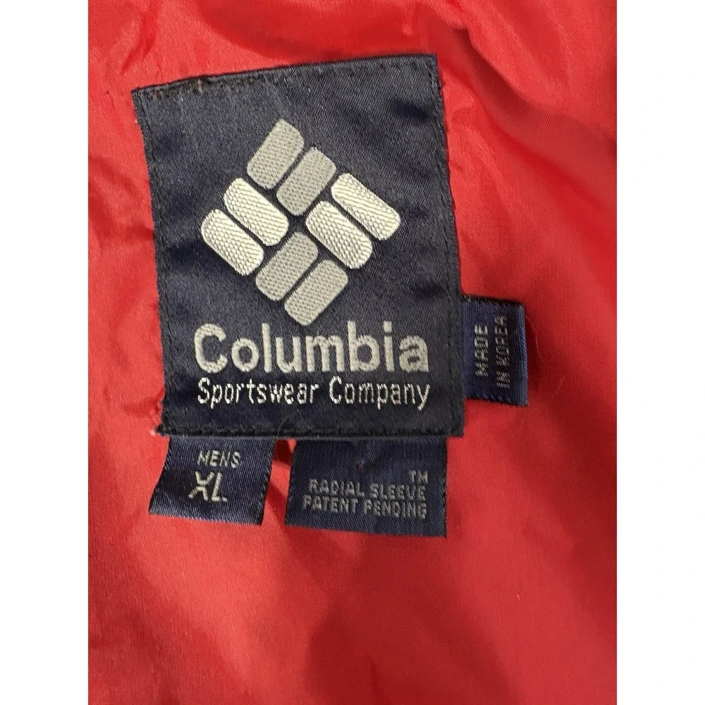 Vintage Columbia‎ Sportswear Powder Keg Ski Jacket Red Black Nylon Men's XL 80's